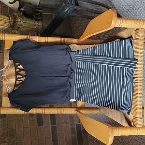 Speechless black/white mini dress/striped, size S
